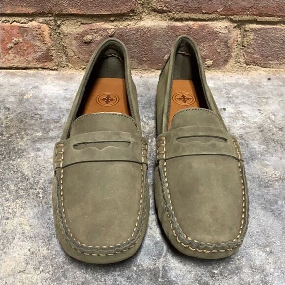 Charleston Shoe Co. Suede Loafers-Tradd-Olive 7 - Picture 2 of 8